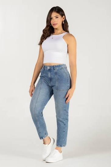 Jean Mom Azul